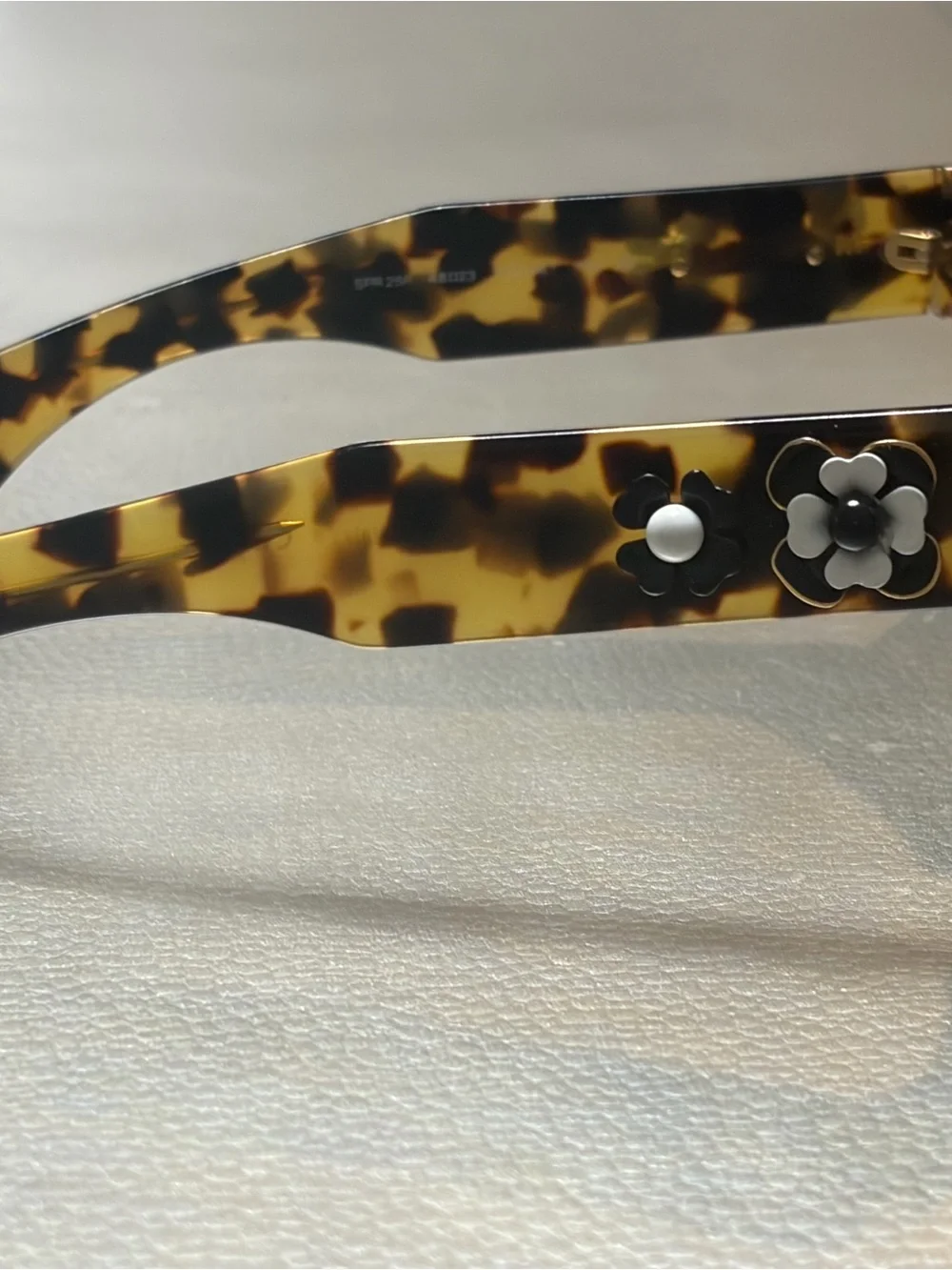 PRADA SPR 25P FLORAL APPLIQUE SUNGLASSES TORTOISE AUTHENTIC W/ BOX & POUCH